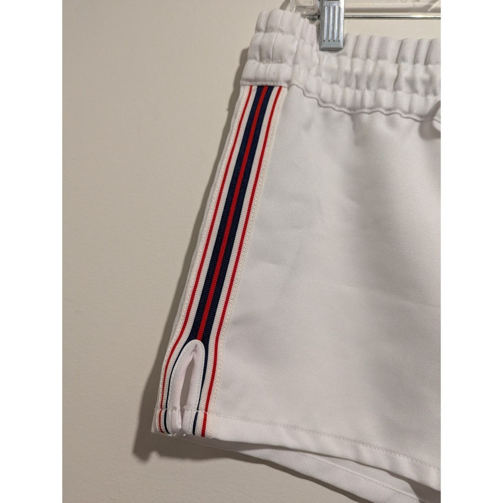 Aritzia TNA Trope Athletic Running Shorts Blue Red Side Stripe White Size Large - Picture 2 of 6